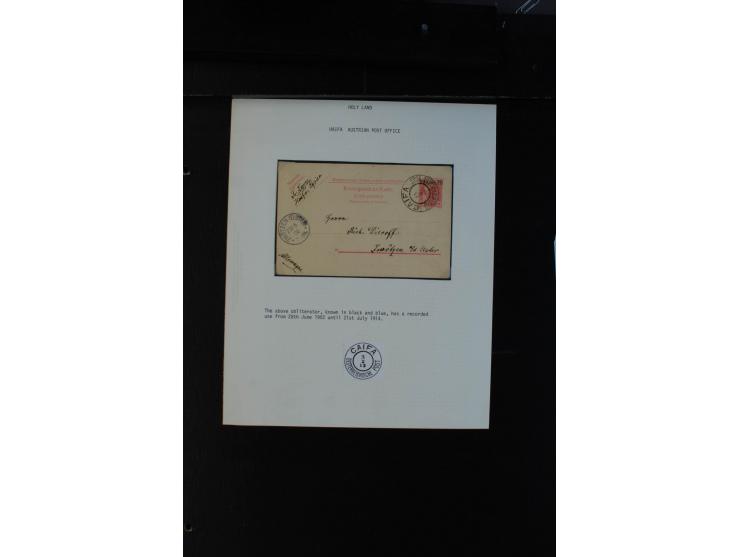 1905/14, 12 Briefe, Karten und Ganzsachen mit Stempeln von "CAIFA", dabei R-Brief nach Deutschland, dazu ein Brief von Englan