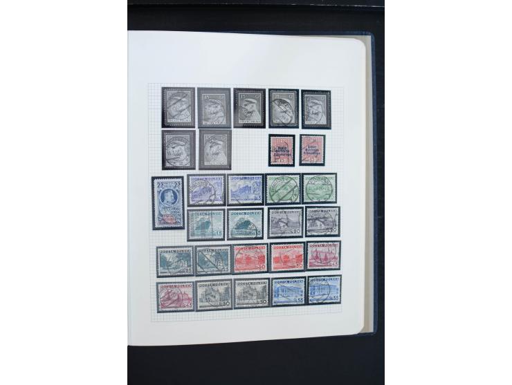 1918/39, gestempelte Sammlung mit vielen guten Werten, dabei Mi.-Nr. 29-30, 32, 45-46, 52(5) und Block 1, außerdem ein Teil P