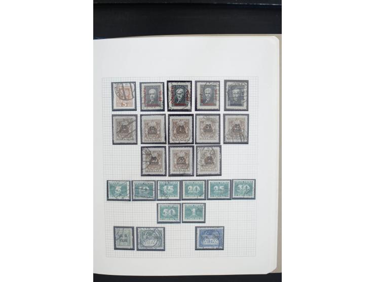1918/39, gestempelte Sammlung mit vielen guten Werten, dabei Mi.-Nr. 29-30, 32, 45-46, 52(5) und Block 1, außerdem ein Teil P