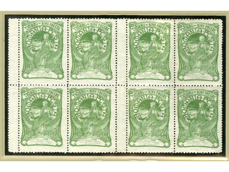 1903/47, postfrische, ungebrauchte und gestempelte Partie, dabei teil- und ungezähnte Marken, Abarten, Mi.-Nr. 300F, 302F etc