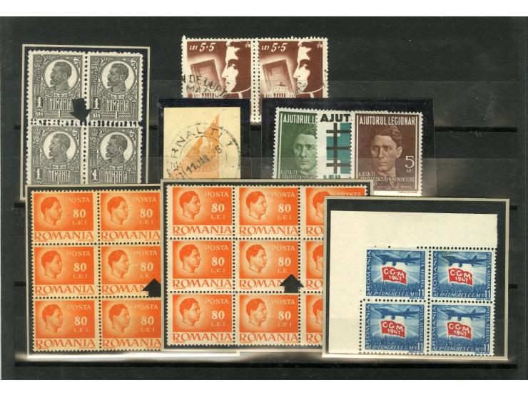 1903/47, postfrische, ungebrauchte und gestempelte Partie, dabei teil- und ungezähnte Marken, Abarten, Mi.-Nr. 300F, 302F etc