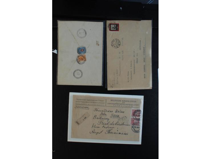 1896/1960, interessante Partie von über 40 Briefen und Karten, dabei Postsparmarken auf Briefen, R-Briefe, Ganzsachen, Stadtp