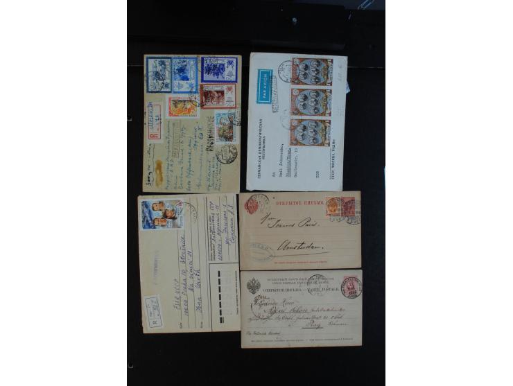 1896/1960, interessante Partie von über 40 Briefen und Karten, dabei Postsparmarken auf Briefen, R-Briefe, Ganzsachen, Stadtp