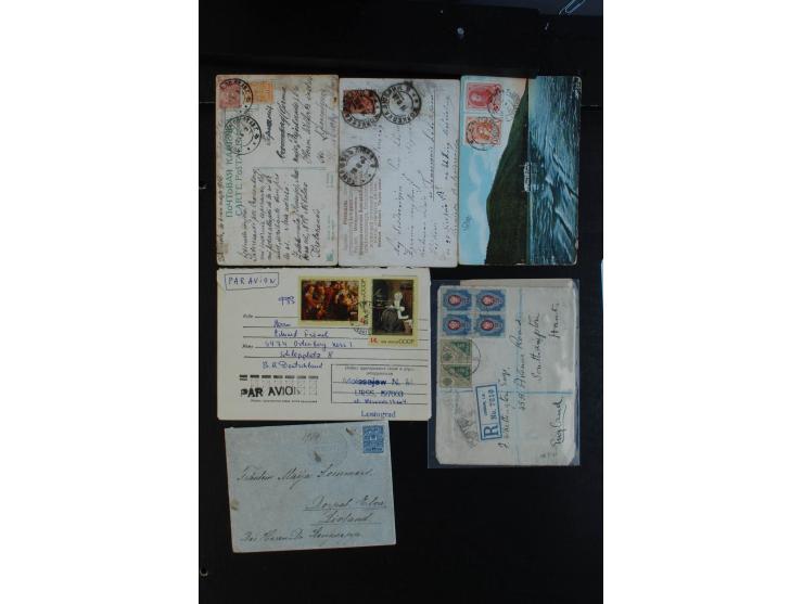 1896/1960, interessante Partie von über 40 Briefen und Karten, dabei Postsparmarken auf Briefen, R-Briefe, Ganzsachen, Stadtp