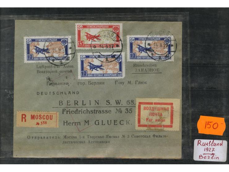 1913/30, Partie mit 6 Briefen und Karten, dabei 2 Postkarten 1913/14 nach Japan mit Ankunftsstempel Tsuruga, Mi.-Nr. 212-14a 