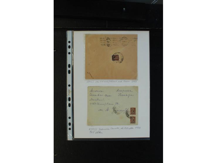 1927, Portomarken mit Aufruck, interessante Spezialsammlung mit 18 Briefen sowie interessantem Markenteil mit waagerechten un
