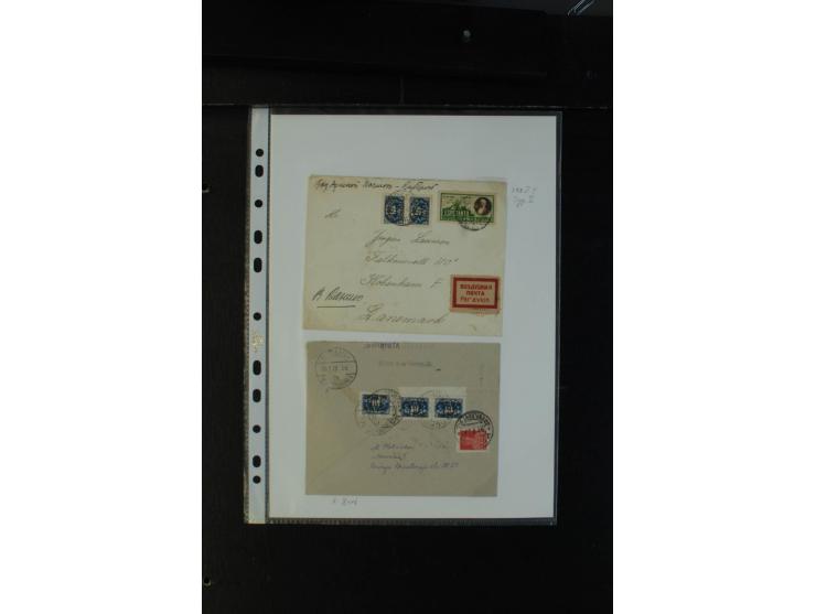 1927, Portomarken mit Aufruck, interessante Spezialsammlung mit 18 Briefen sowie interessantem Markenteil mit waagerechten un