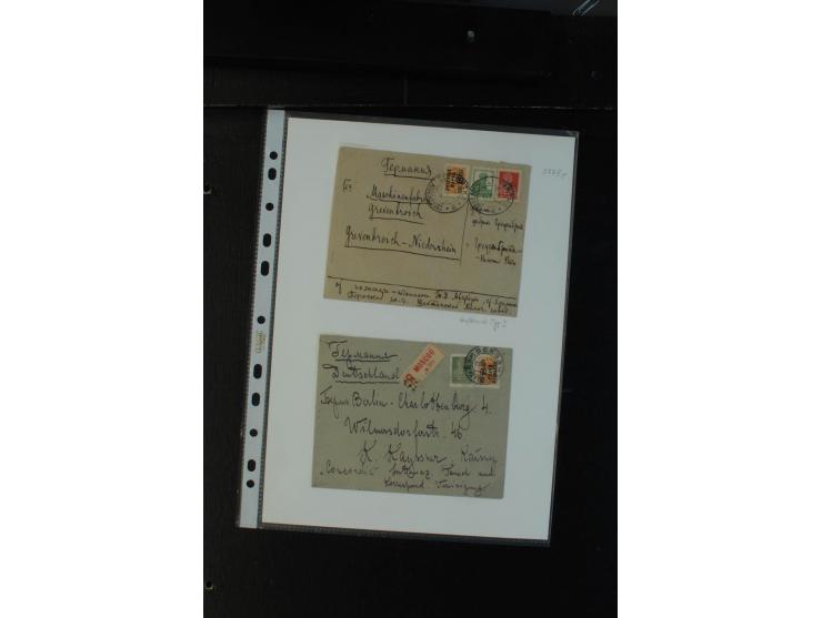 1927, Portomarken mit Aufruck, interessante Spezialsammlung mit 18 Briefen sowie interessantem Markenteil mit waagerechten un