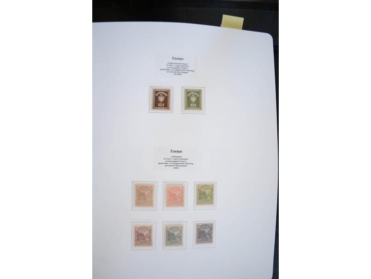 1843/1999, in den Hauptnummern überkomplette und teils spezialisierte Sammlung, in 3 in Ziegenleder gebundenen, individuellen