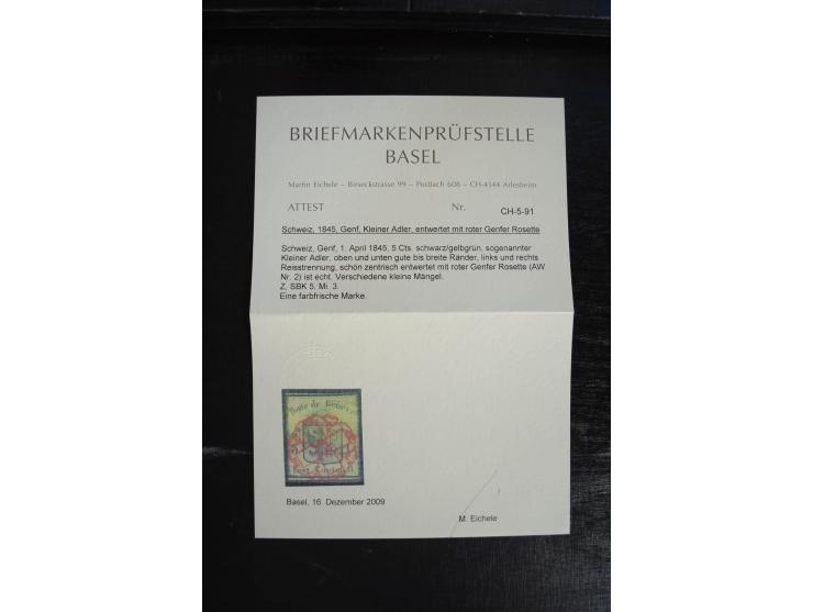 1843/1999, in den Hauptnummern überkomplette und teils spezialisierte Sammlung, in 3 in Ziegenleder gebundenen, individuellen