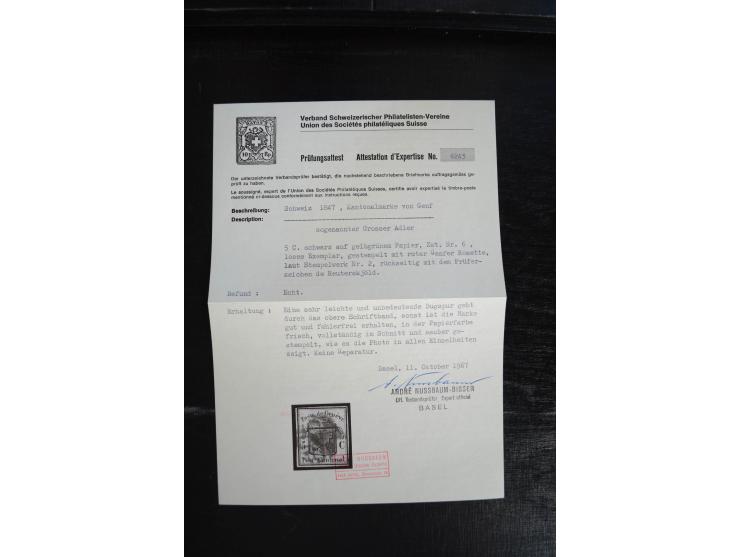 1843/1999, in den Hauptnummern überkomplette und teils spezialisierte Sammlung, in 3 in Ziegenleder gebundenen, individuellen