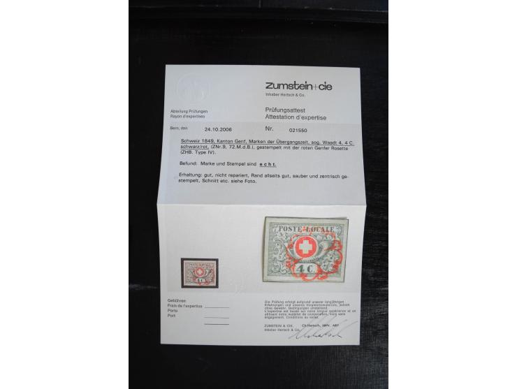 1843/1999, in den Hauptnummern überkomplette und teils spezialisierte Sammlung, in 3 in Ziegenleder gebundenen, individuellen