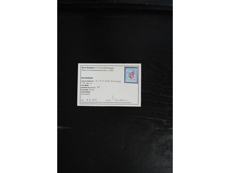1843/1999, in den Hauptnummern überkomplette und teils spezialisierte Sammlung, in 3 in Ziegenleder gebundenen, individuellen