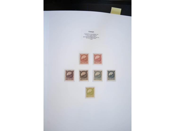1843/1999, in den Hauptnummern überkomplette und teils spezialisierte Sammlung, in 3 in Ziegenleder gebundenen, individuellen