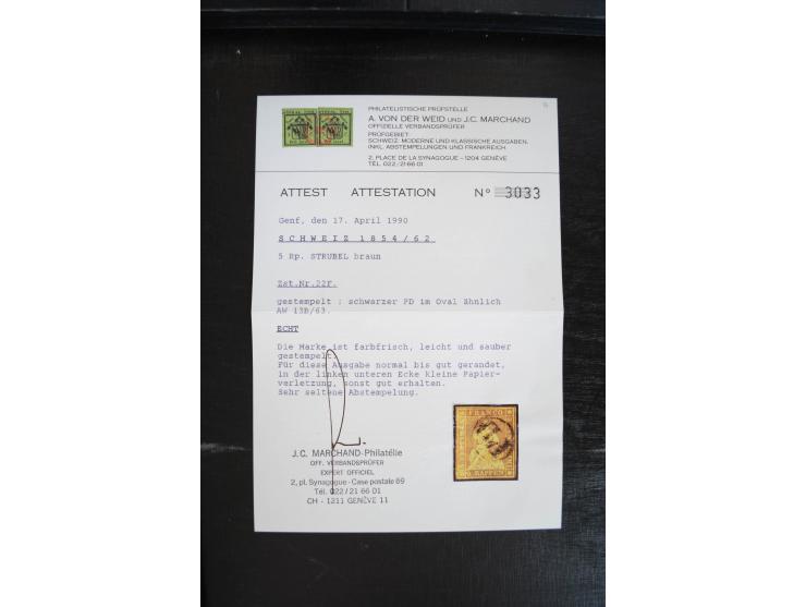 1843/1999, in den Hauptnummern überkomplette und teils spezialisierte Sammlung, in 3 in Ziegenleder gebundenen, individuellen