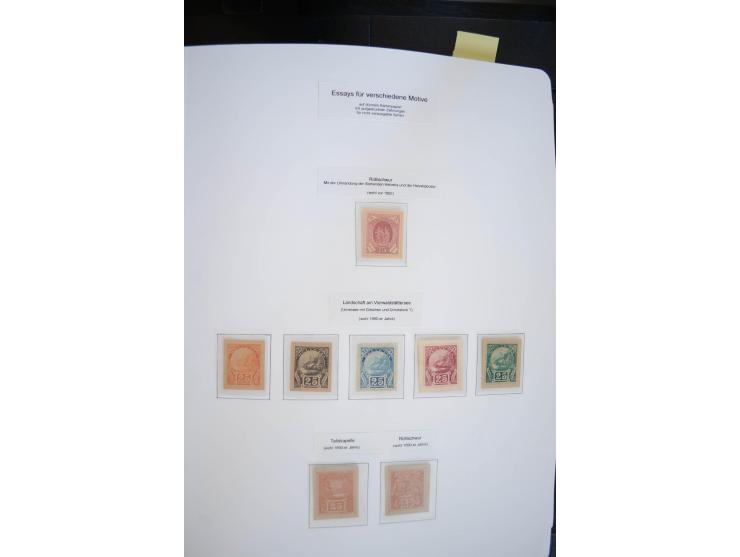 1843/1999, in den Hauptnummern überkomplette und teils spezialisierte Sammlung, in 3 in Ziegenleder gebundenen, individuellen
