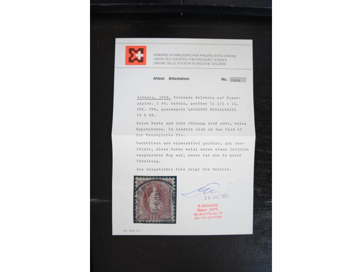 1843/1999, in den Hauptnummern überkomplette und teils spezialisierte Sammlung, in 3 in Ziegenleder gebundenen, individuellen
