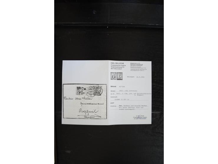 1843/1999, in den Hauptnummern überkomplette und teils spezialisierte Sammlung, in 3 in Ziegenleder gebundenen, individuellen