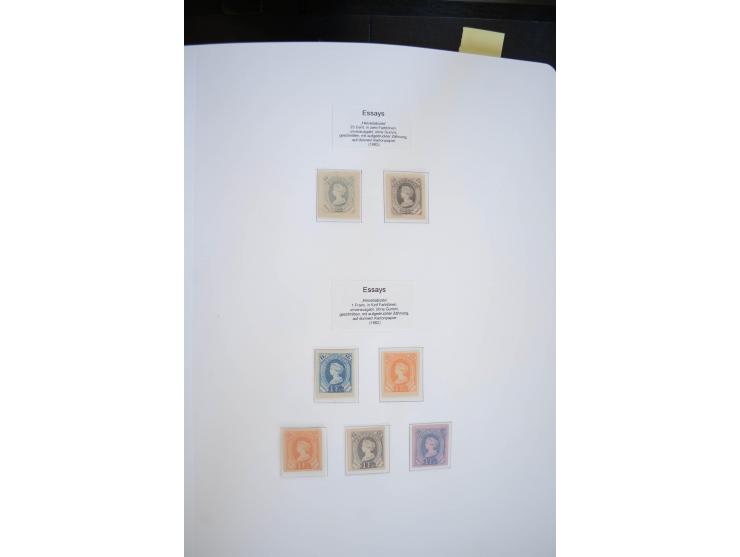 1843/1999, in den Hauptnummern überkomplette und teils spezialisierte Sammlung, in 3 in Ziegenleder gebundenen, individuellen
