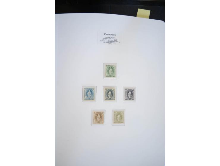 1843/1999, in den Hauptnummern überkomplette und teils spezialisierte Sammlung, in 3 in Ziegenleder gebundenen, individuellen