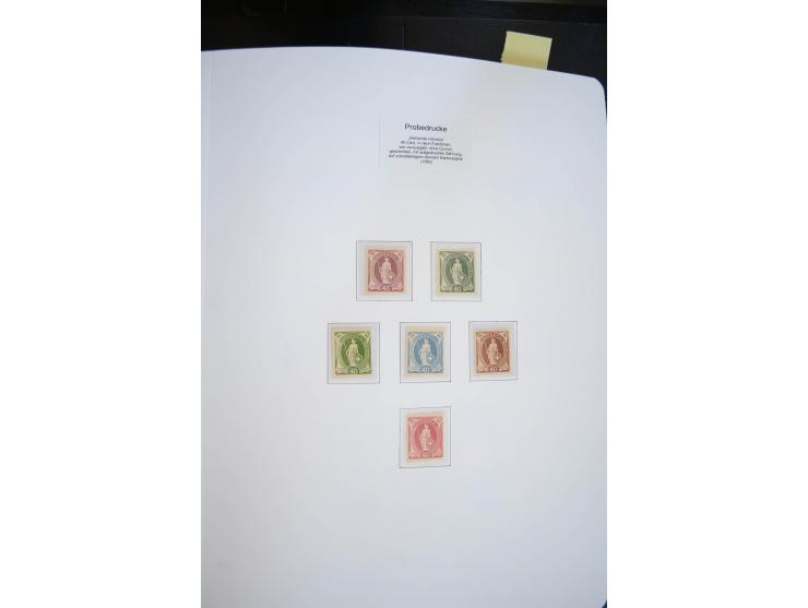1843/1999, in den Hauptnummern überkomplette und teils spezialisierte Sammlung, in 3 in Ziegenleder gebundenen, individuellen