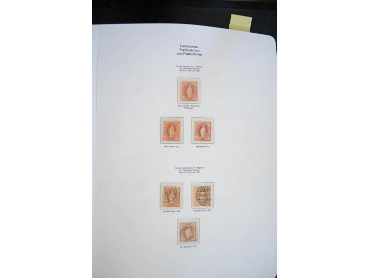 1843/1999, in den Hauptnummern überkomplette und teils spezialisierte Sammlung, in 3 in Ziegenleder gebundenen, individuellen