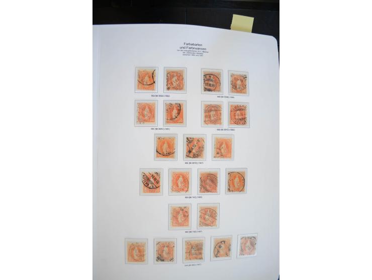 1843/1999, in den Hauptnummern überkomplette und teils spezialisierte Sammlung, in 3 in Ziegenleder gebundenen, individuellen