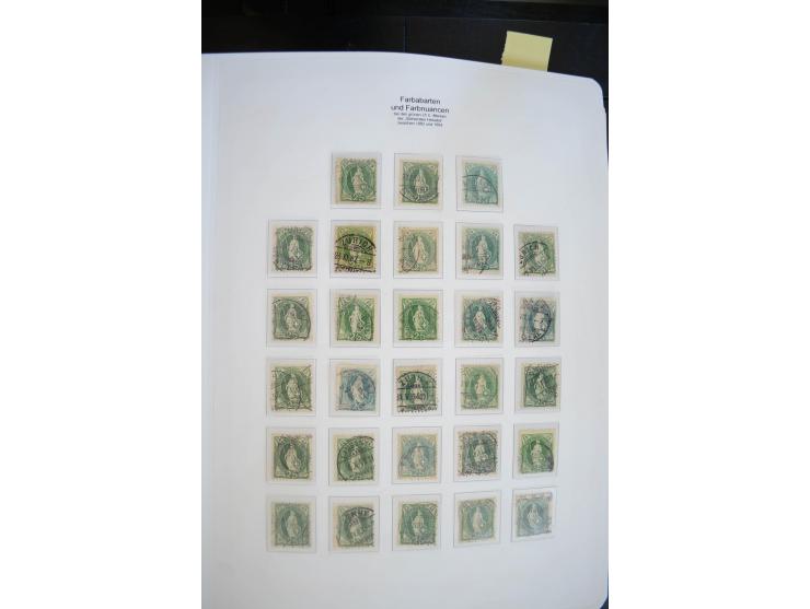 1843/1999, in den Hauptnummern überkomplette und teils spezialisierte Sammlung, in 3 in Ziegenleder gebundenen, individuellen