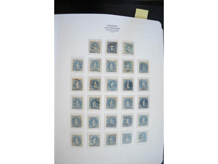 1843/1999, in den Hauptnummern überkomplette und teils spezialisierte Sammlung, in 3 in Ziegenleder gebundenen, individuellen