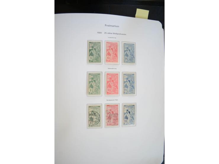 1843/1999, in den Hauptnummern überkomplette und teils spezialisierte Sammlung, in 3 in Ziegenleder gebundenen, individuellen