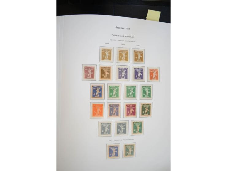 1843/1999, in den Hauptnummern überkomplette und teils spezialisierte Sammlung, in 3 in Ziegenleder gebundenen, individuellen