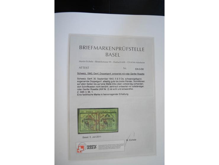 1843/1999, in den Hauptnummern überkomplette und teils spezialisierte Sammlung, in 3 in Ziegenleder gebundenen, individuellen