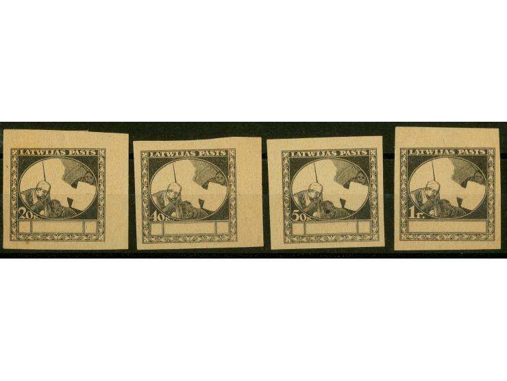 1920, Red Cross 20 k.-1 rbl., black on ordinary paper, frame only, without gum, scarce, fine