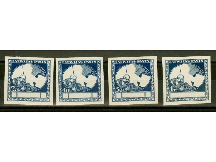 1920, Red Cross 20 k.-1 rbl., blue on chalky paper, frame only, without gum, scarce, fine