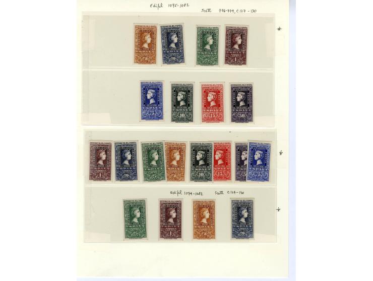 1867/1950, meist ungebrauchte Partie auf Seiten, dabei u.a. Aufdruckausgaben 1927, Mi. 444-56 (3), 598-610, 721-26(2), Block 