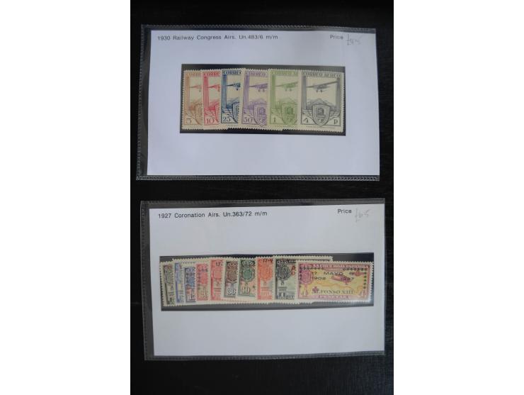 1920/53, reichhaltige Lagerpartie Luftpostausgaben mit auch einigen Abarten, dabei u.a. auch mehrfach Mi. 985-87
