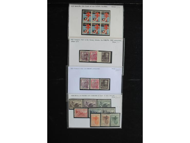 1927/60 (ca.), Partie auf Verkauskärtchen, dabei viel gutes Material, u.a. 598-610, dto. mit "A000.000", 610B, 750, 780I-II i