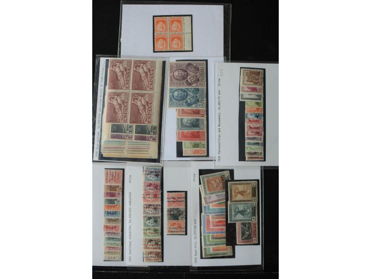 1927/60 (ca.), Partie auf Verkauskärtchen, dabei viel gutes Material, u.a. 598-610, dto. mit "A000.000", 610B, 750, 780I-II i