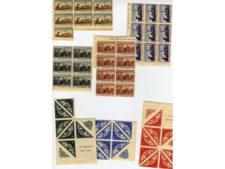 1930, Kolumbus 1 C.-10 P. (incl. Eilmarke 20 C.), 13 postfrische kpl. Sätze in Einheiten (Mi.-Nr. 502-17; Mi. 2.340,-)