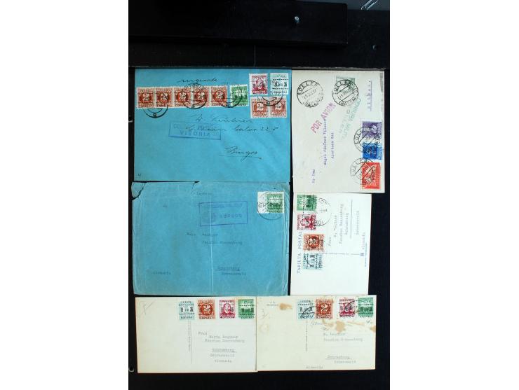 1936/39, Partie Briefe und Karten, dabei Reco, Luftpost, Zensur, Zwangszuschlagsmarken mit Blocks etc., meist philatelistisch