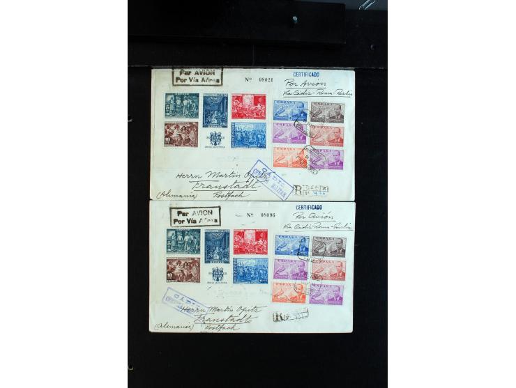 1936/39, Partie Briefe und Karten, dabei Reco, Luftpost, Zensur, Zwangszuschlagsmarken mit Blocks etc., meist philatelistisch