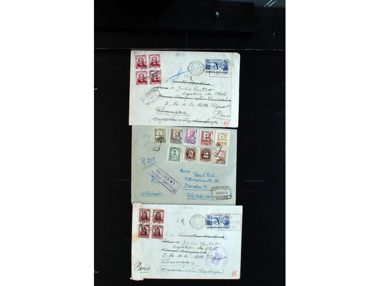 1936/39, Partie Briefe und Karten, dabei Reco, Luftpost, Zensur, Zwangszuschlagsmarken mit Blocks etc., meist philatelistisch