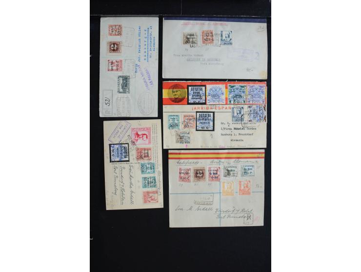 1936/38, Posten Briefe und Karten, dabei Luftpost, Reco, Zensur etc., meist philatelistisch