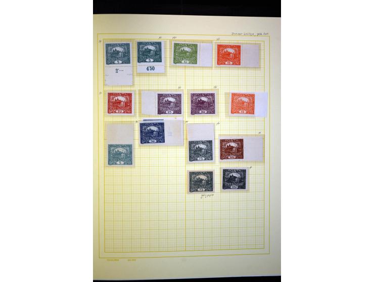 1918/38, interessante ungebrauchte/postfrische und gestempelte Sammlung mit einigen Briefen, spezialisiert nach Zähnungen, Fa