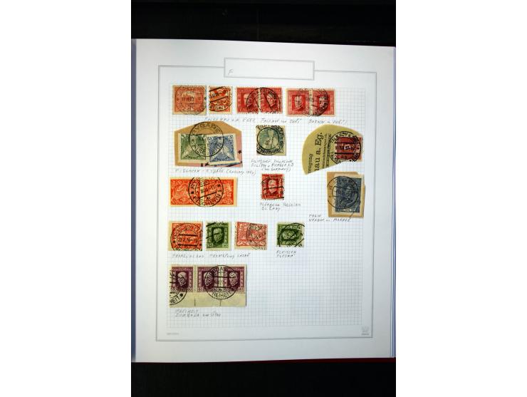 1920/62030, interessante Stempel-Sammlung von Postämtern aus dem späteren Sudetengau, einige hundert lose Marken und Briefstü