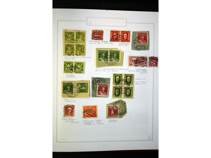 1920/62030, interessante Stempel-Sammlung von Postämtern aus dem späteren Sudetengau, einige hundert lose Marken und Briefstü