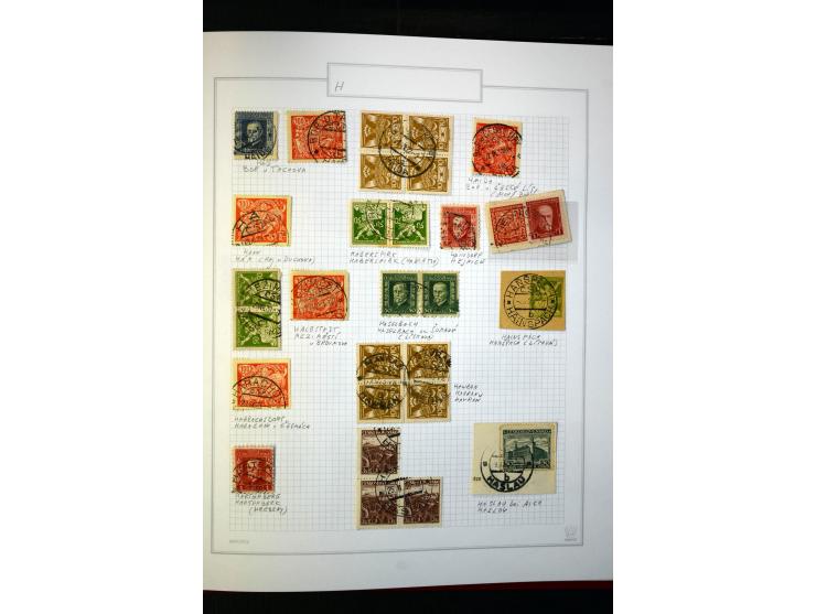 1920/62030, interessante Stempel-Sammlung von Postämtern aus dem späteren Sudetengau, einige hundert lose Marken und Briefstü