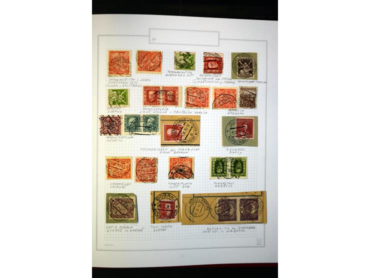 1920/62030, interessante Stempel-Sammlung von Postämtern aus dem späteren Sudetengau, einige hundert lose Marken und Briefstü