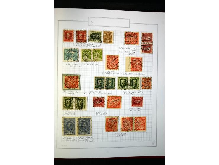 1920/62030, interessante Stempel-Sammlung von Postämtern aus dem späteren Sudetengau, einige hundert lose Marken und Briefstü