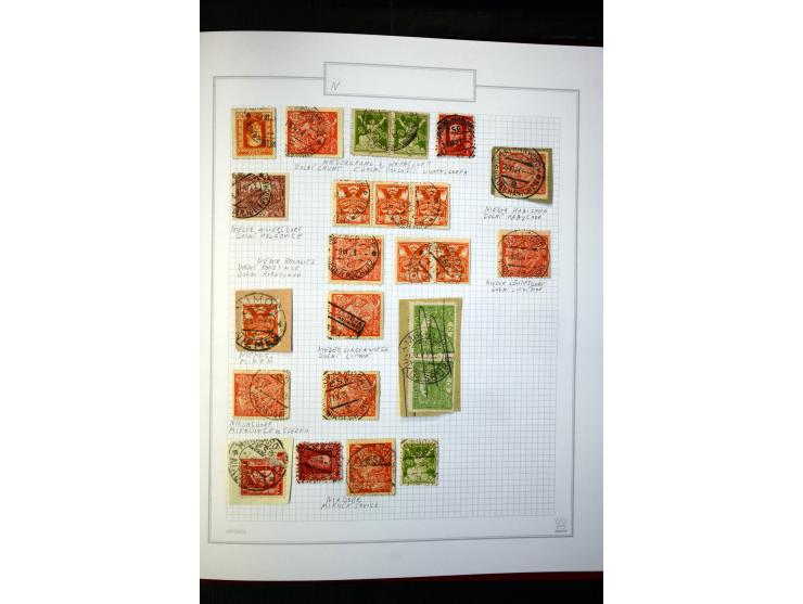 1920/62030, interessante Stempel-Sammlung von Postämtern aus dem späteren Sudetengau, einige hundert lose Marken und Briefstü